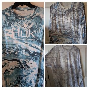 Huk Performance Fishing Shirts (4) XL - Blue, Gray, White
